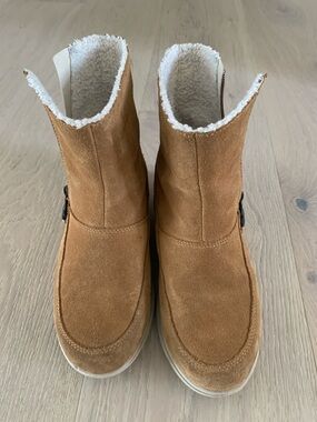 Sorel Tan Suede Sherpa-Lined Ankle Boots